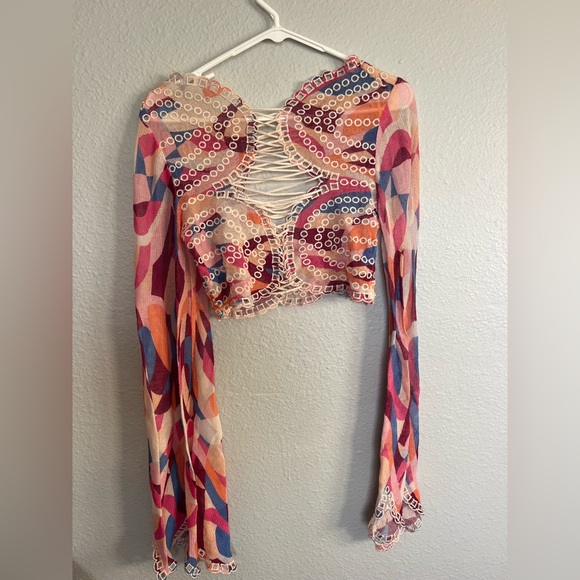 Free People Tops - Free People bell sleeve woven top size small